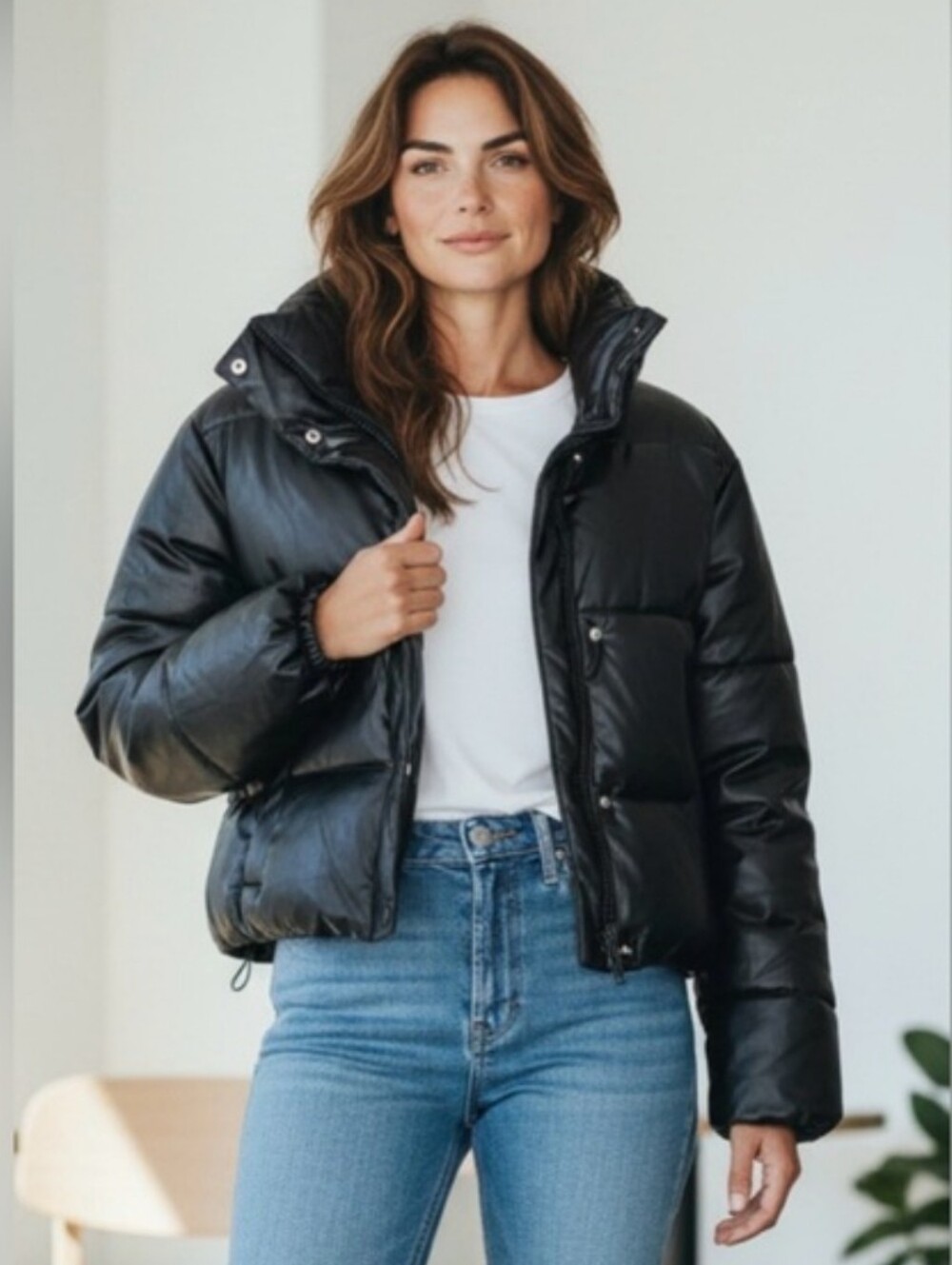 Zara Black Puffer Jacket for Women - Quilted Winter Coat